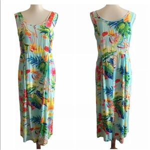 Jams World Tropical Floral Maxi Dress Made in Hawaii of Hawaiian Islands